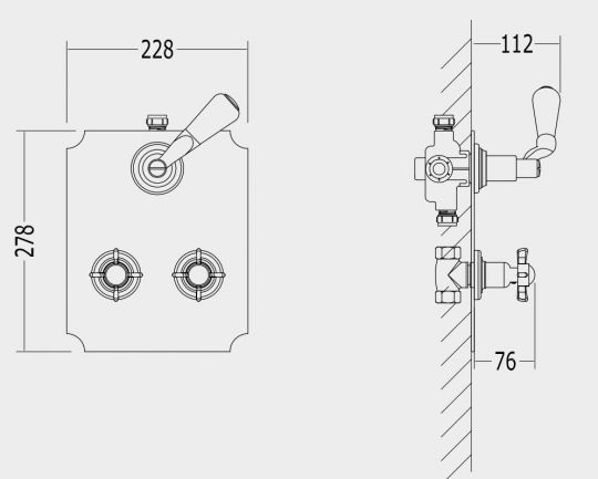 Devon&Devon Antique смеситель для ванны/душа de348ant схема 2