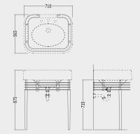 Консоль под раковину Devon&Devon Blues Console 71х56,5 схема 2 Консоль под раковину Devon&Devon Blues Console 71х56,5 схема 2