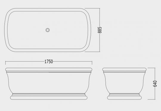 Ванна из искусственного камня Devon&Devon Hollywood 175x88,5 схема 2