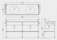 Консоль под раковину Devon&Devon Double Madison Console 192х57 схема 2