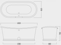 Чугунная ванна Devon&Devon Regal с экраном 182x80 схема 2 Чугунная ванна Devon&Devon Regal с экраном 182x80 схема 2