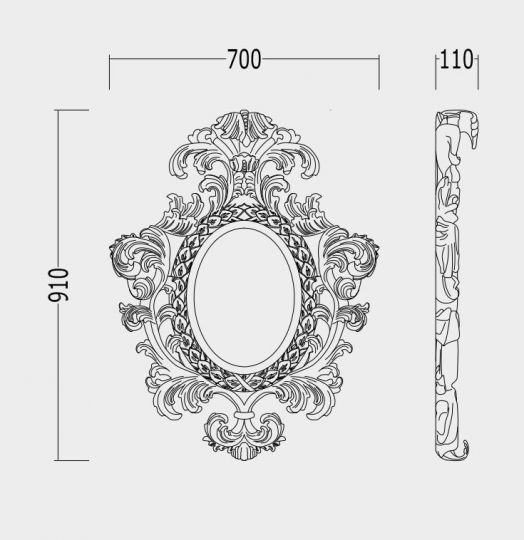 Зеркало в ванную Devon&Devon Salome 70х91 схема 2