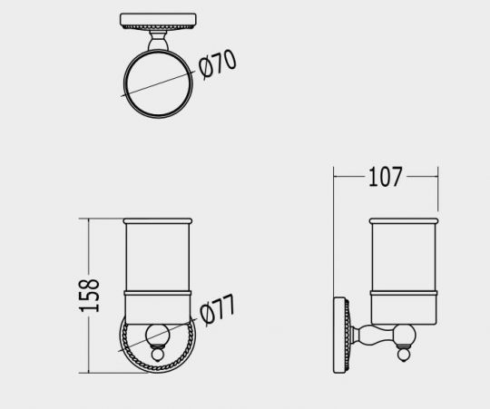 Держатель зубных щёток со стаканом Devon&Devon Dorothy DOR403 схема 2