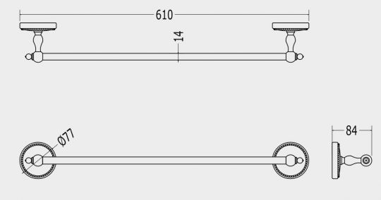 Вешалка для полотенец Devon&Devon Dorothy DOR409 61 см схема 2