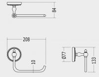Туалетный бумагодержатель Devon&Devon Dorothy DOR411 схема 2 Туалетный бумагодержатель Devon&Devon Dorothy DOR411 схема 2