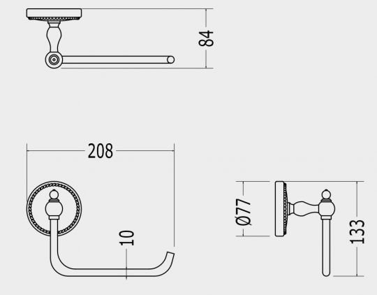 Туалетный бумагодержатель Devon&Devon Dorothy DOR411 схема 2 Туалетный бумагодержатель Devon&Devon Dorothy DOR411 схема 2