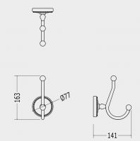 Настенная вешалка для ванной Devon&Devon Dorothy DOR413 схема 2