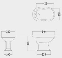 Биде напольное Devon&Devon Oxford схема 2