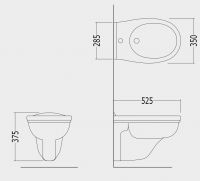 Биде подвесное Devon&Devon Rose wall-hung схема 2