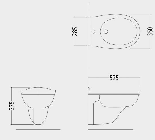 Биде подвесное Devon&Devon Rose wall-hung схема 2