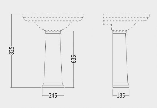 Пьедестал для раковины Devon&Devon Classica схема 2 Пьедестал для раковины Devon&Devon Classica схема 2