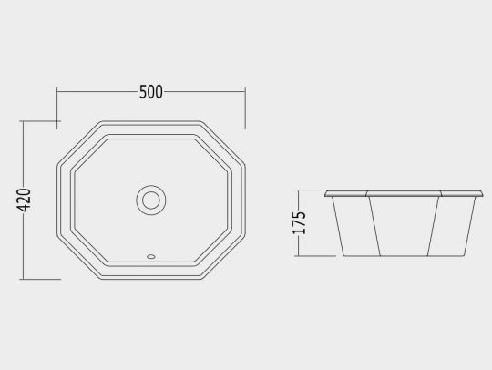 Встраиваемая раковина Devon&Devon Astoria 50х42 схема 2