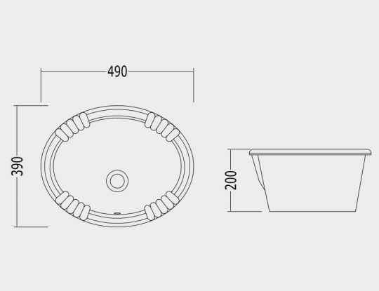 Встраиваемая раковина Devon&Devon Victorian 49х39 IBLIVIC схема 2 Встраиваемая раковина Devon&Devon Victorian 49х39 IBLIVIC схема 2