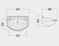 Раковина Devon&Devon Oxford 54х38 схема 2
