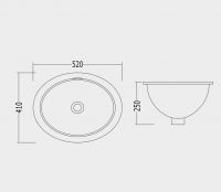 Встраиваемая раковина Devon&Devon Rose 52х41 схема 2 Встраиваемая раковина Devon&Devon Rose 52х41 схема 2