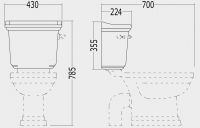 Унитаз компакт Devon&Devon Classica прямой слив схема 3 Унитаз компакт Devon&Devon Classica прямой слив схема 3