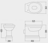 Devon&Devon Classica приставной унитаз схема 2