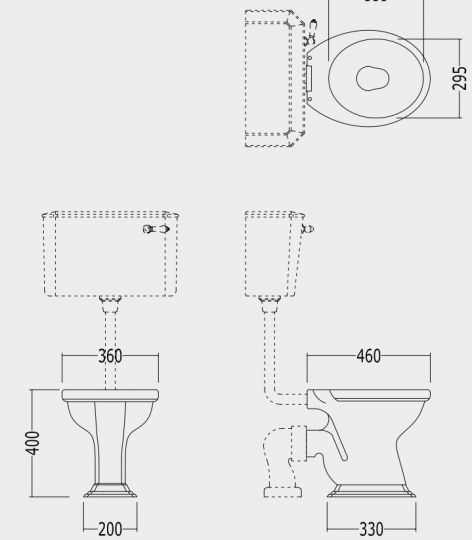 Унитаз Devon&Devon Oxford с низким бачком схема 3 Унитаз Devon&Devon Oxford с низким бачком схема 3
