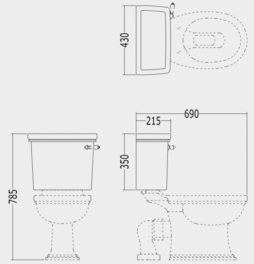 Унитаз напольный Devon&Devon Rose моноблок схема 3 Унитаз напольный Devon&Devon Rose моноблок схема 3