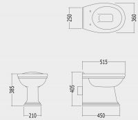 Приставной унитаз Devon&Devon Rose схема 2