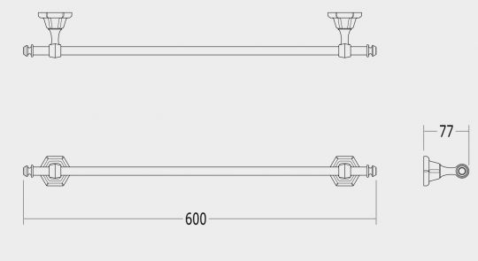 Вешалка для полотенец Devon&Devon Jubilee JB108 60 см схема 2