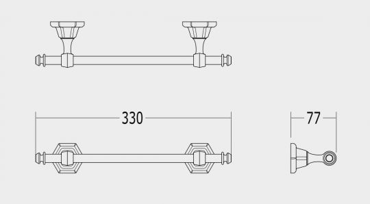 Вешалка для полотенец Devon&Devon Jubilee JB109 33 см схема 2 Вешалка для полотенец Devon&Devon Jubilee JB109 33 см схема 2