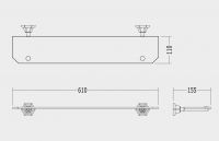 Полка для ванной Devon&Devon Jubilee JB110 61см схема 2 Полка для ванной Devon&Devon Jubilee JB110 61см схема 2