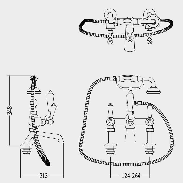 Смеситель для ванны и душа Devon&Devon Black Dandy MARF40B ФОТО
