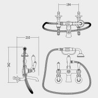 Смеситель для ванны и душа Devon&Devon Dandy marf40m схема 2 Смеситель для ванны и душа Devon&Devon Dandy marf40m схема 2