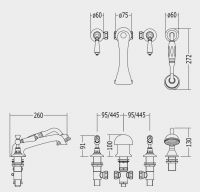 Смеситель для ванны и душа Devon&Devon Dandy marf464 схема 2