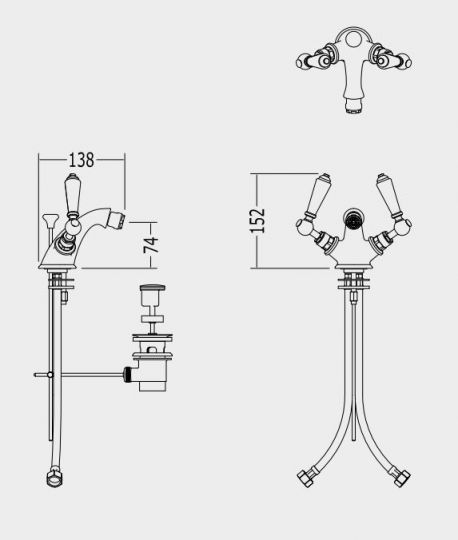 Devon&Devon Black Dandy смеситель для биде MARF55 схема 2 Devon&Devon Black Dandy смеситель для биде MARF55 схема 2
