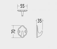 Настенный крючок для полотенец Devon&Devon Emily MIL509E схема 2 Настенный крючок для полотенец Devon&Devon Emily MIL509E схема 2