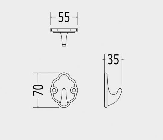 Настенный крючок для полотенец Devon&Devon Emily MIL509E схема 2 Настенный крючок для полотенец Devon&Devon Emily MIL509E схема 2