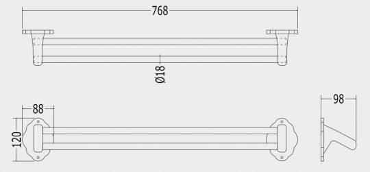 Вешалка для полотенец Devon&Devon Emily MIL517E 76,8 см схема 2