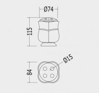 Стакан для зубных щёток Devon&Devon Emily MIL523E схема 2