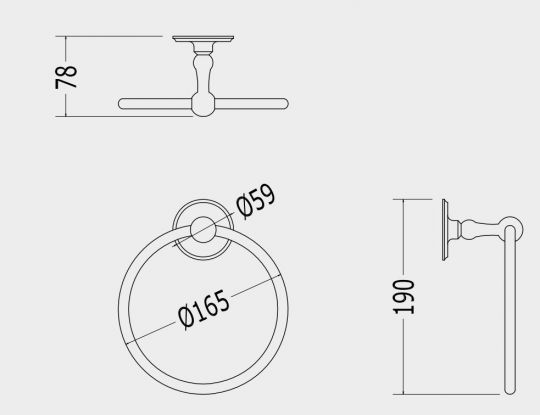 Вешалка для полотенец Devon&Devon Old Navy MIL605 схема 2 Вешалка для полотенец Devon&Devon Old Navy MIL605 схема 2