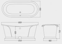 Чугунная ванна Devon&Devon Camelot Rame Antico 182x80 схема 2