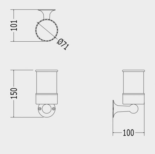 Держатель зубных щёток со стаканом Devon&Devon New York NY103 схема 2