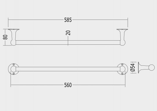 Вешалка для полотенец Devon&Devon New York NY108 58,5 см схема 2
