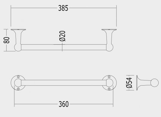 Вешалка для полотенец Devon&Devon New York NY109 38,5 см схема 2