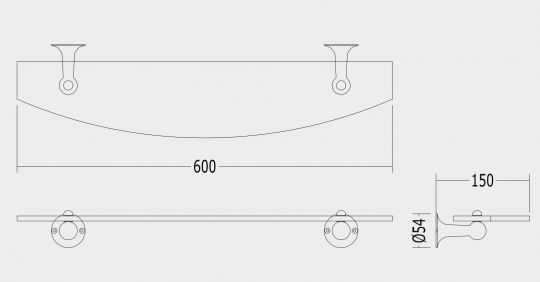 Полка для ванной Devon&Devon New York NY110 60см схема 2
