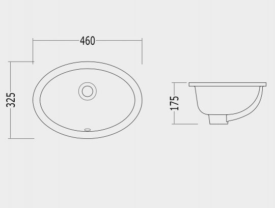 Встраиваемая раковина Devon&Devon White 46х32,5 схема 2
