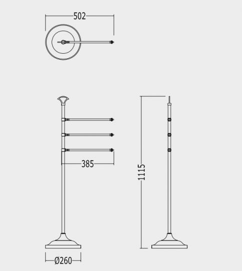 Вешалка для полотенец Devon&Devon Single SL13 схема 2
