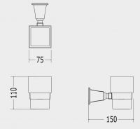 Держатель зубных щёток со стаканом Devon&Devon Time TM303 схема 2 Держатель зубных щёток со стаканом Devon&Devon Time TM303 схема 2
