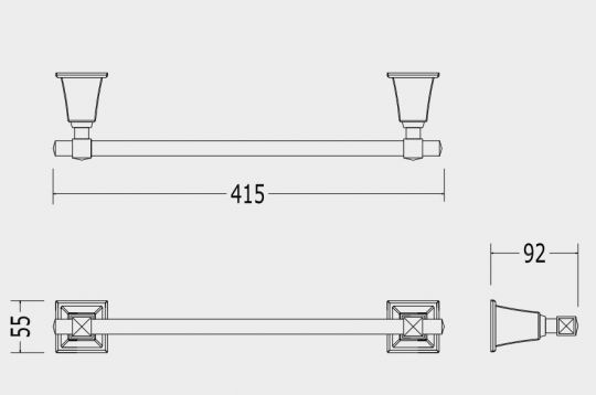 Вешалка для полотенец Devon&Devon Time Black TM309 41,5 см схема 2 Вешалка для полотенец Devon&Devon Time Black TM309 41,5 см схема 2