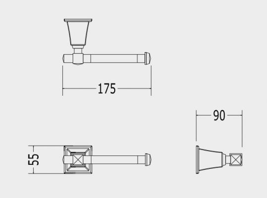 Туалетный бумагодержатель Devon&Devon Time Black TM311 схема 2