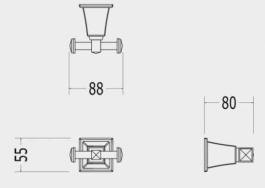 Вешалка для ванной Devon&Devon Time Black TM322 схема 2 Вешалка для ванной Devon&Devon Time Black TM322 схема 2