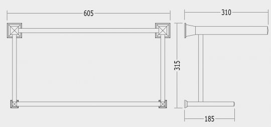 Полотенцедержатель с полкой Devon&Devon Time TM328 схема 2