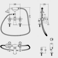 Смеситель для ванны и душа Devon&Devon Austin utau933p схема 2