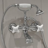 Смеситель для ванны и душа Devon&Devon White Rose UTWR733 схема 1